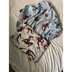 Marvel Spiderman Twin Sheet Set 2 Piece 60% Cotton 40% Polyester Blue & Red Web